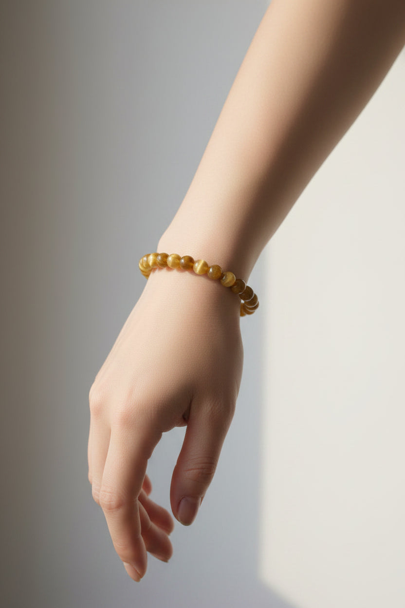 Pulseira Olho Tigre Dourado