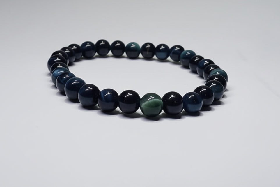 Pulseira olho de Gato Azul