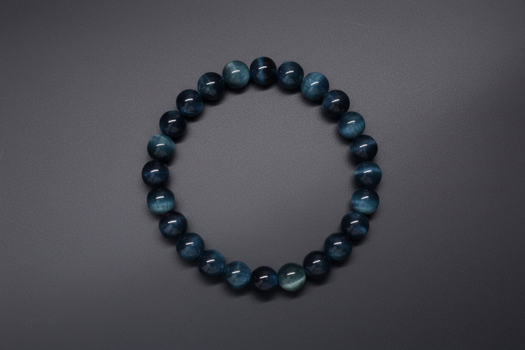 Bracelet œil de chat bleu