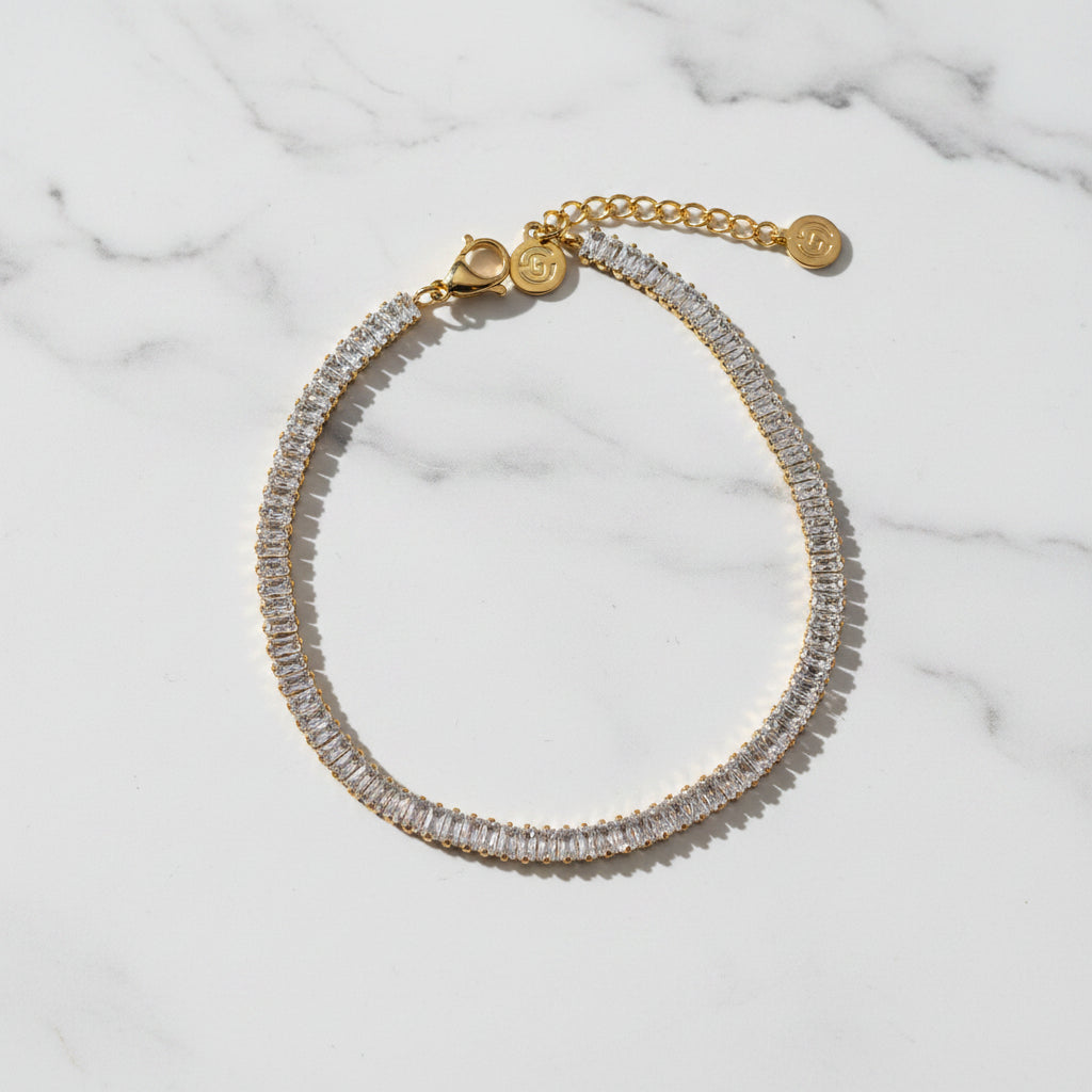 Pulseira Délica | Zircónia & Dourado