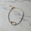 Pulseira Pérola & Oval Cristal