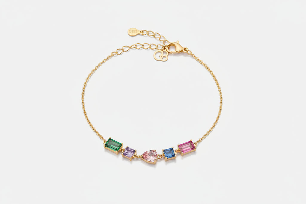 Pulseira Luz Geométrica Aço & Pedras