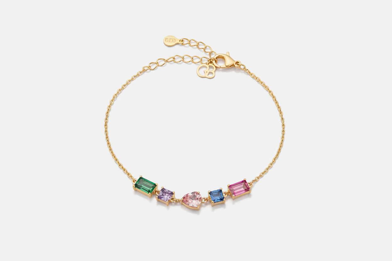 Pulseira Luz Geométrica Aço & Pedras