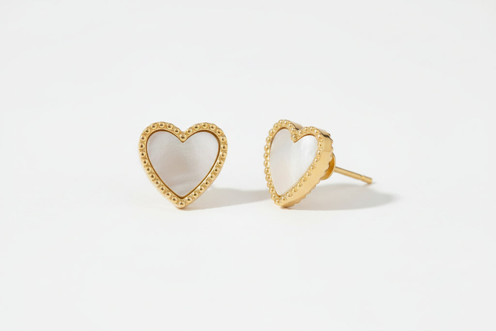 Boucles d'oreilles Cœur Nacre
