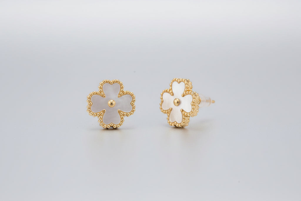 Boucles d'oreilles trèfle nacre